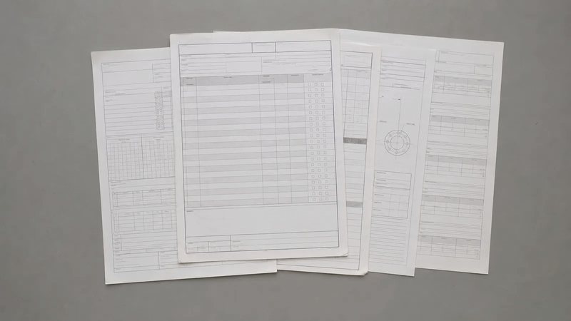 書式の異なる複数の報告書が並べられ、記入の粒度がそろっていない様子