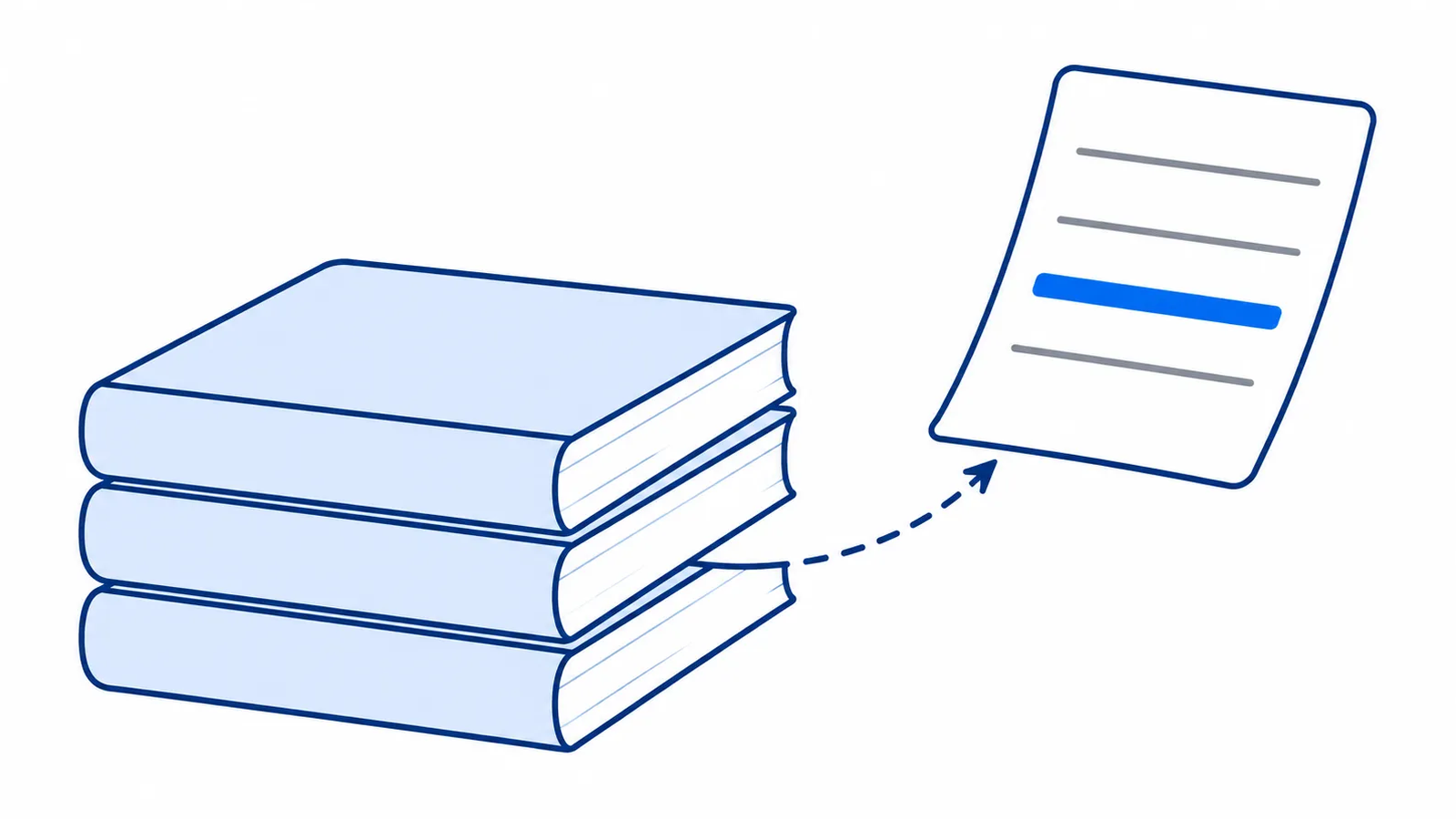 積み重なった取扱説明書の中から、該当する1ページだけが抜き出されているイラスト